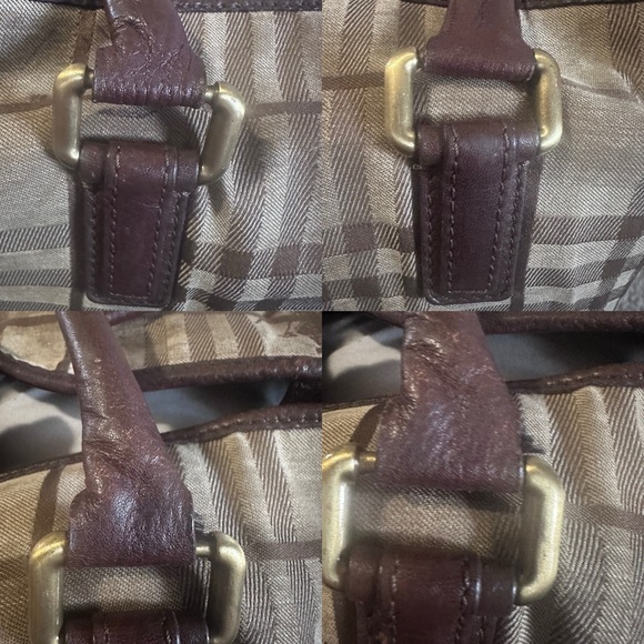 Authentic Vintage Burberry Plaid Haymarket Shoulder tote purse - Picture 11 of 17